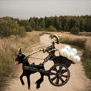 Vendor With Donkey And Wagon